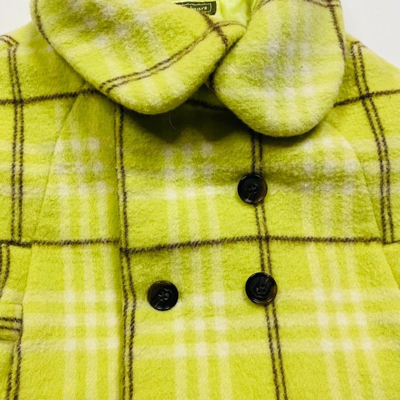 Nicholas & Bears Lime Green Plaid Wool Blend Cape Size 18 months - Picture 6 of 8